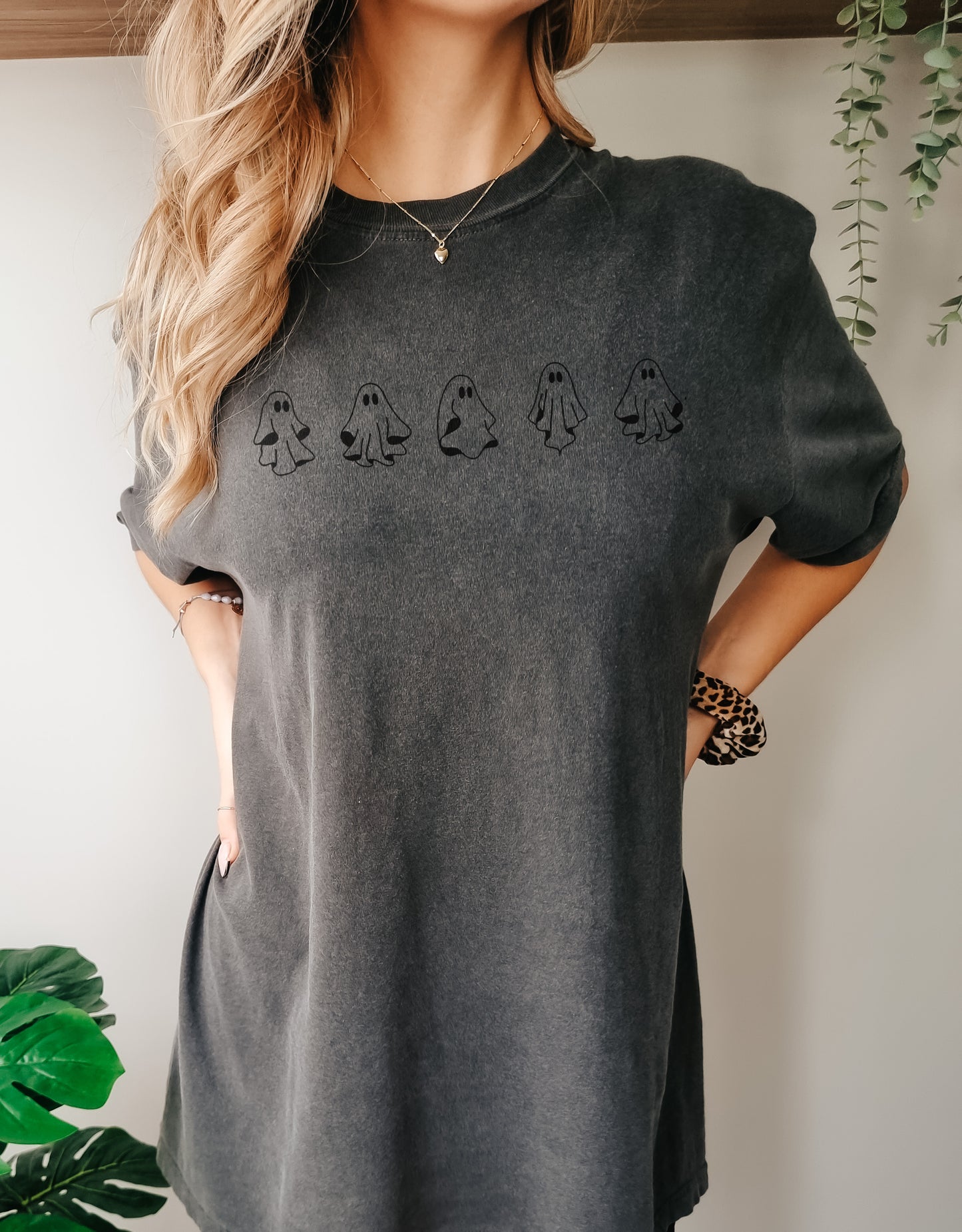 monochrome ghosts T-shirt printed on our ultra luxe Tshirt blanks