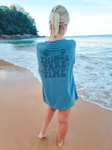 Good Things Take Time monochrome T-shirt
