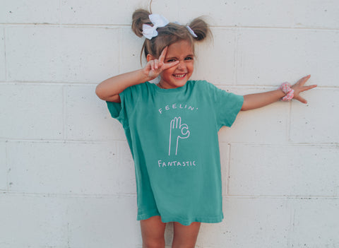 Feelin' Fantastic Girl's Seafoam T-shirt