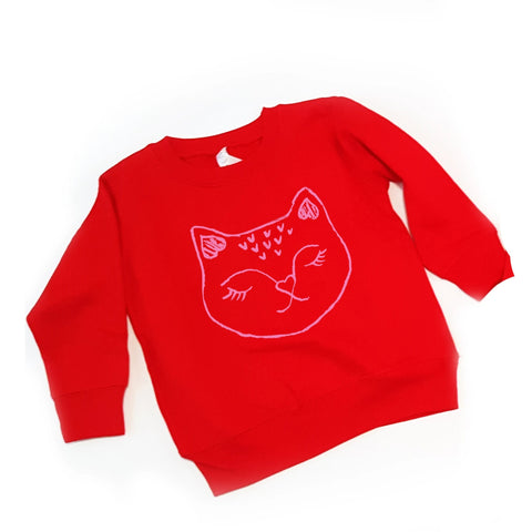 Red Heart Kitty pullover